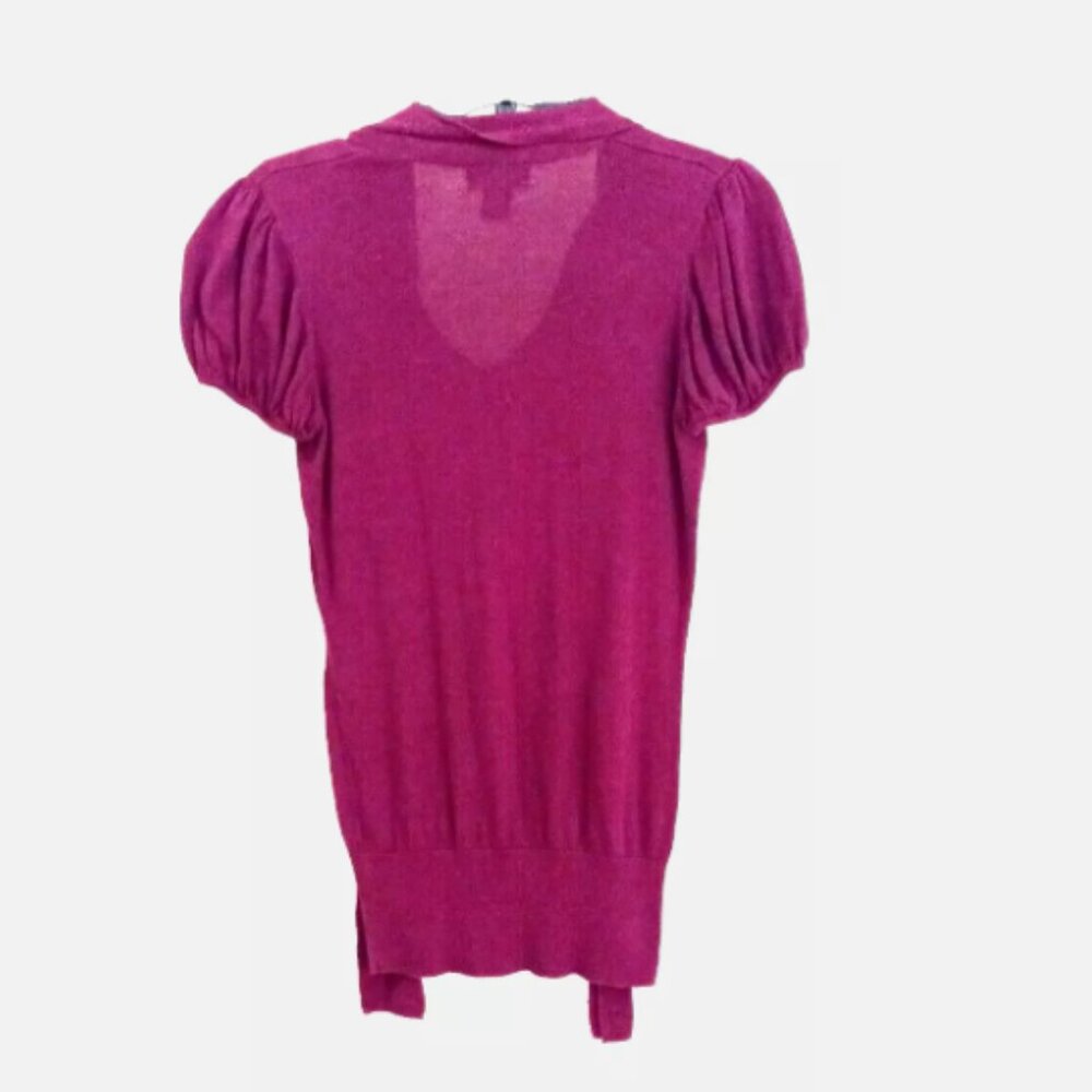 Banana Republic Juniors Top Purple Size Small Puff Short Sleeve Blouse Attached - Picture 3 of 13